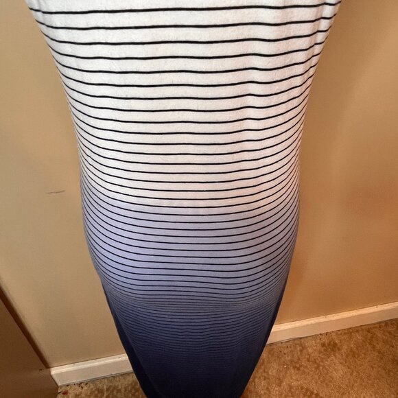 Athleta Sunkissed Midi Dress Blue White Ombre Size S Stretchy Tank Dress Casual - Picture 8 of 13